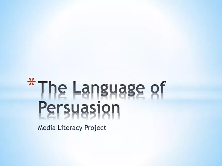the language of persuasion