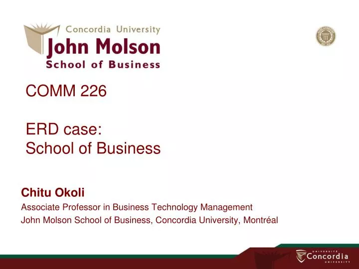 comm 226 erd case school of business