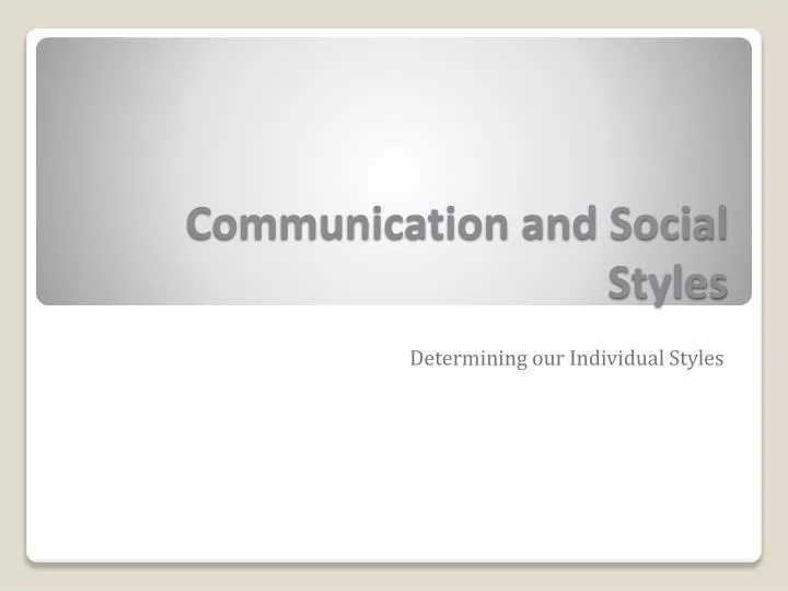communication and social styles