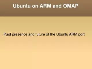 Ubuntu on ARM and OMAP
