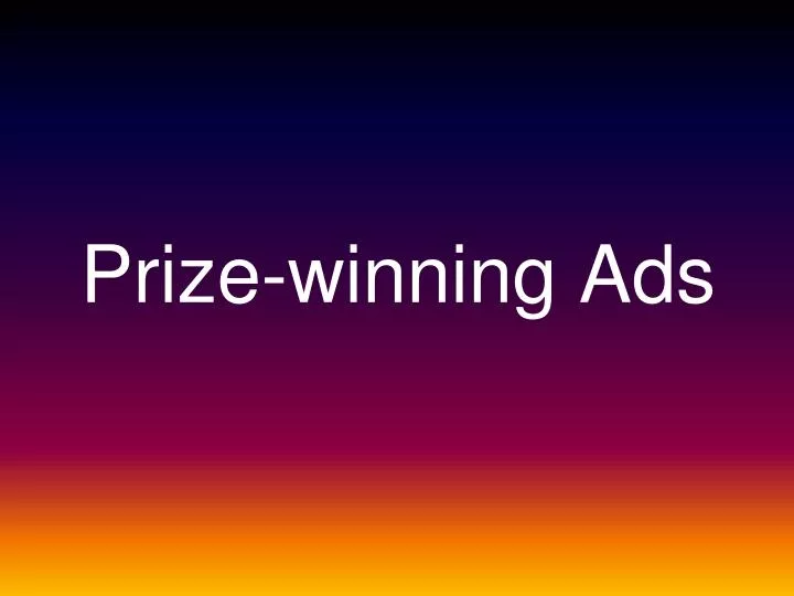 prize winning ads