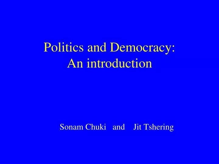 politics and democracy an introduction
