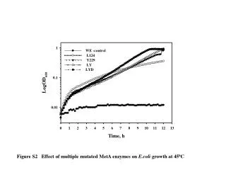 Figure S2 Effect of multiple mutated MetA enzymes on E.coli growth at 45 0 C