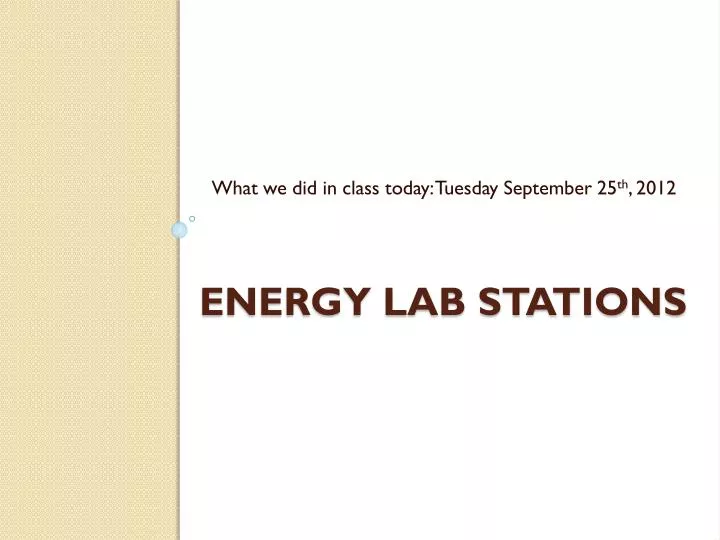 energy lab stations