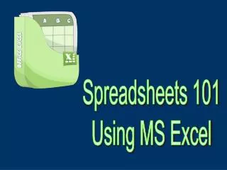 Spreadsheets 101 Using MS Excel