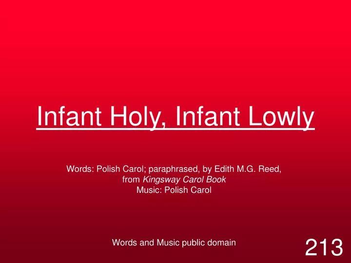 infant holy infant lowly