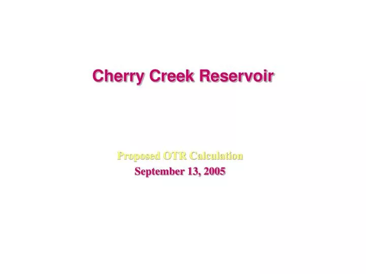 cherry creek reservoir