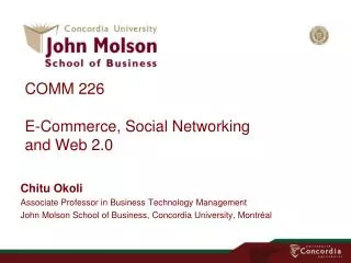 COMM 226 E-Commerce, Social Networking and Web 2.0