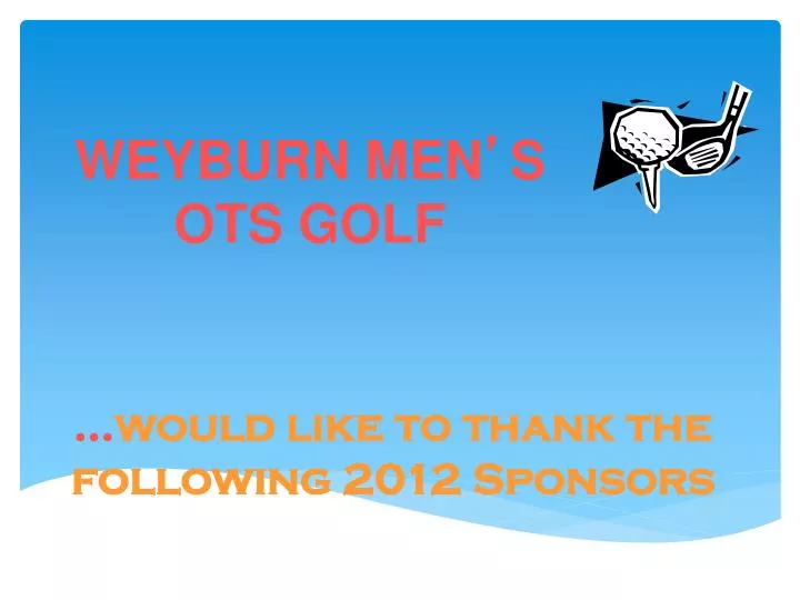 would like to thank the following 2012 sponsors