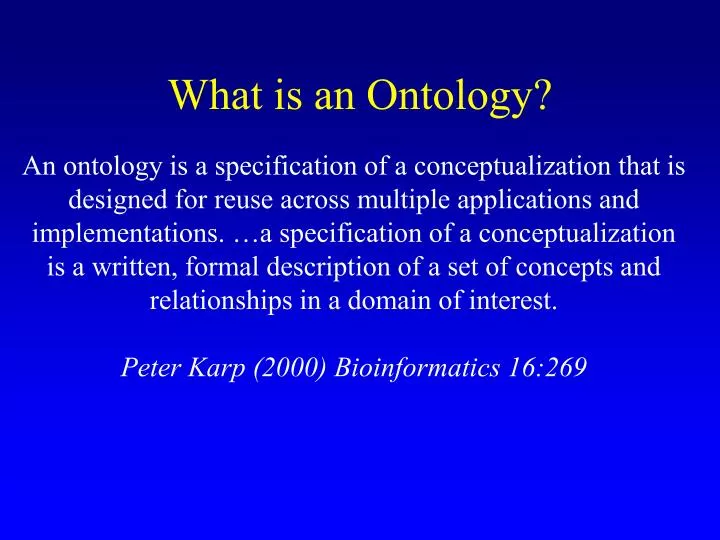 what is an ontology