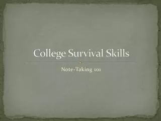 College Survival Skills
