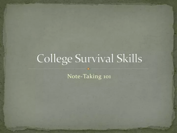 college survival skills
