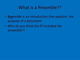 What is a Preamble??