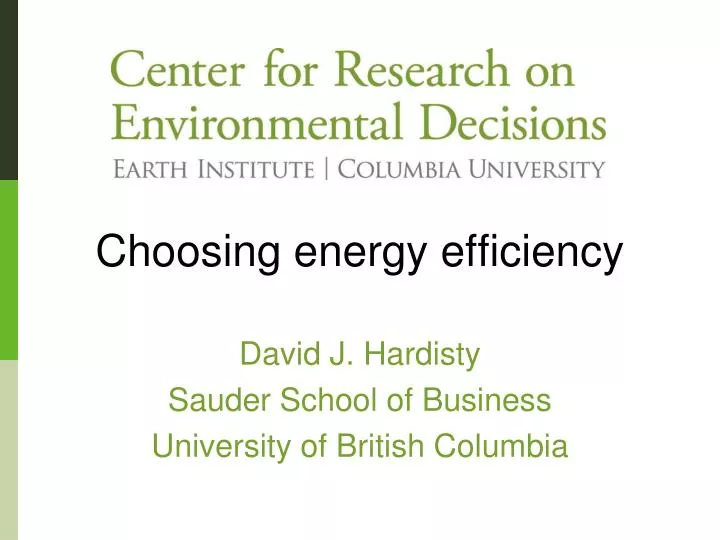 choosing energy efficiency