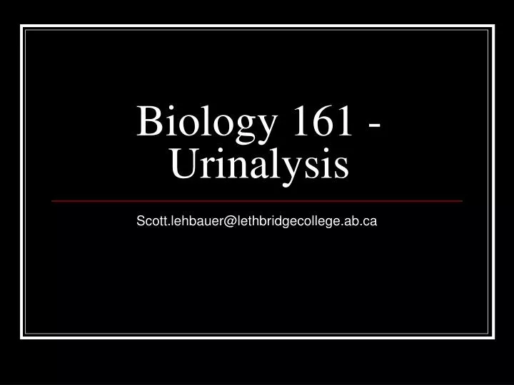 biology 161 urinalysis