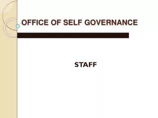 office of self governance