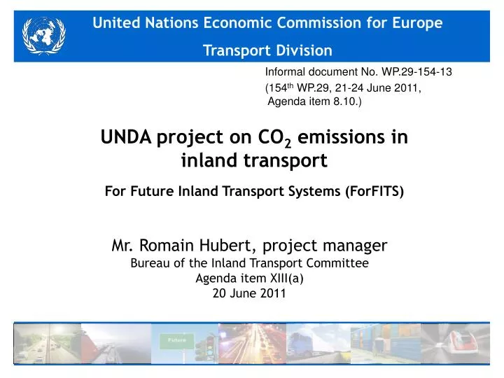 unda project on co 2 emissions in inland transport for future inland transport systems forfits