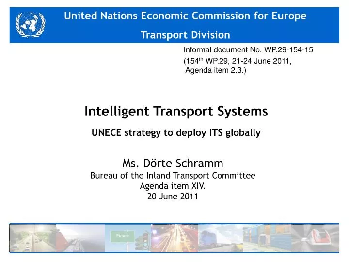 intelligent transport systems unece strategy to deploy its globally