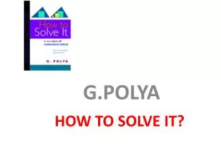 HOW TO SOLVE IT?
