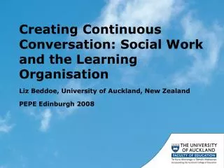 Creating Continuous Conversation: Social Work and the Learning Organisation