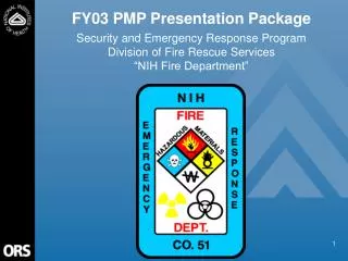 FY03 PMP Presentation Package
