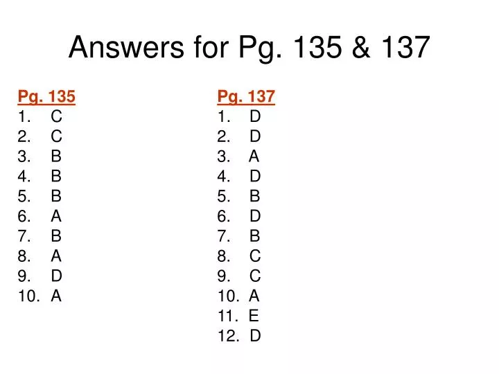 answers for pg 135 137