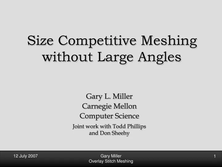 size competitive meshing without large angles