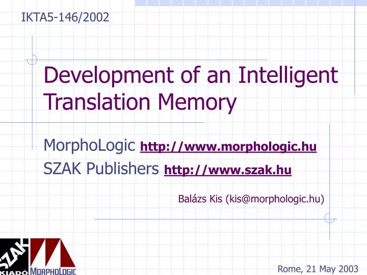 development of an intelligent translation memory
