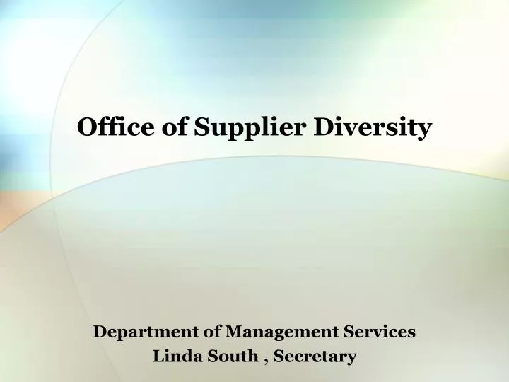 office of supplier diversity