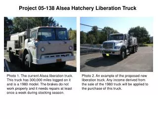 Project 05-138 Alsea Hatchery Liberation Truck