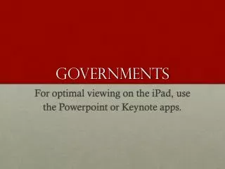 Governments