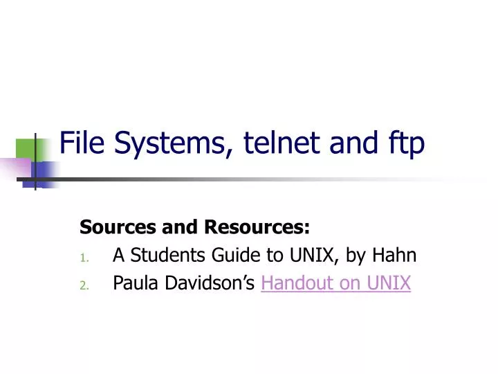 file systems telnet and ftp