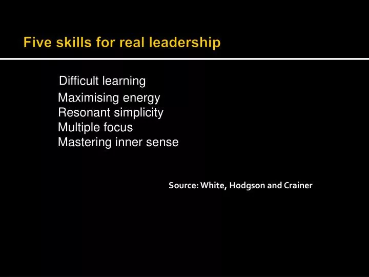 five skills for real leadership