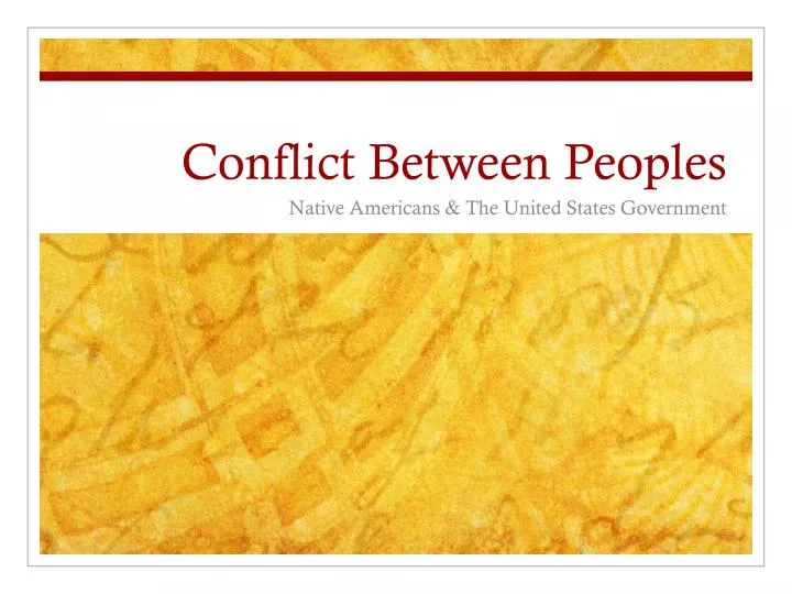 conflict between peoples