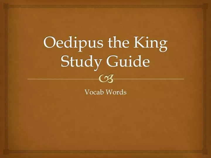 oedipus the king study guide