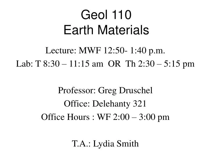geol 110 earth materials