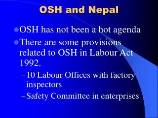 OSH and Nepal