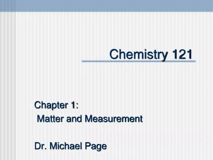 chemistry 121