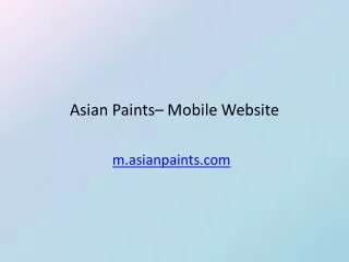 Asian Paints– Mobile Website