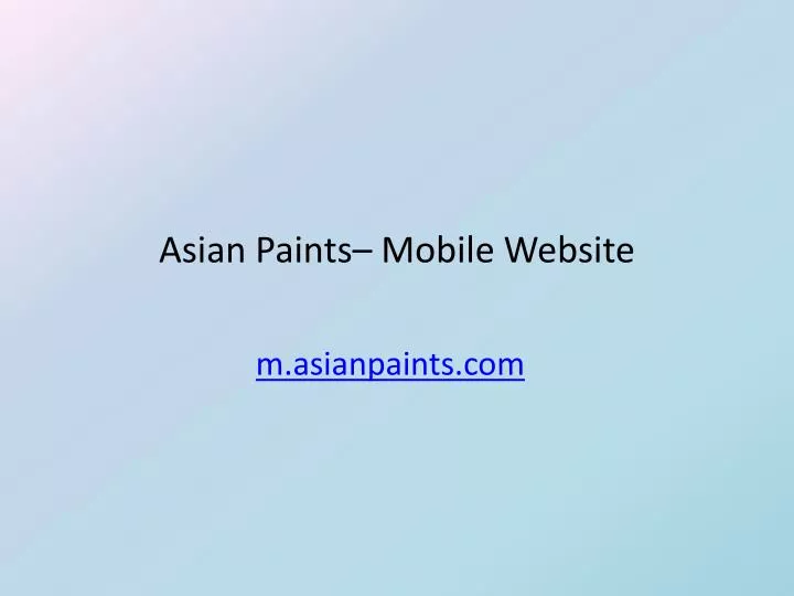 asian paints mobile website