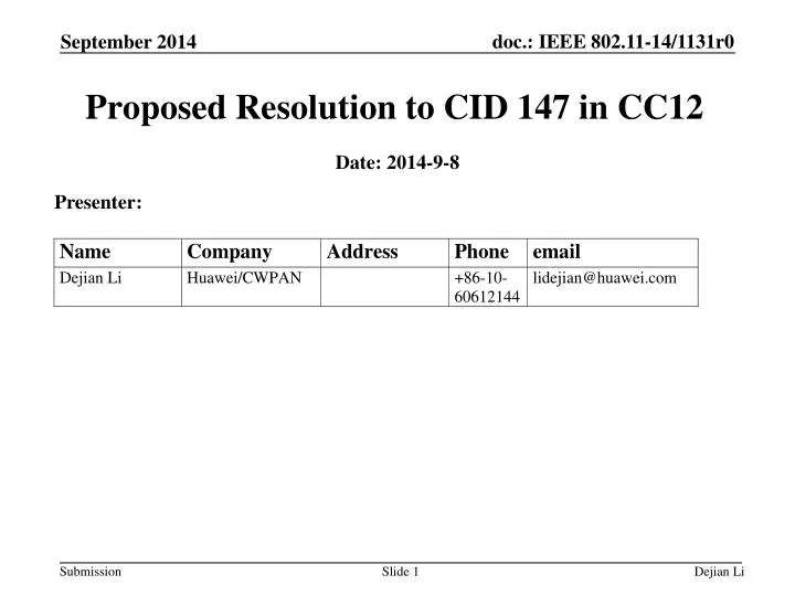 proposed resolution to cid 147 in cc12