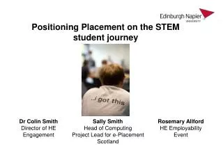 Positioning Placement on the STEM student journey