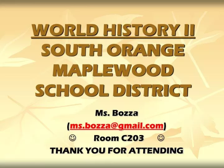 world history ii south orange maplewood school district