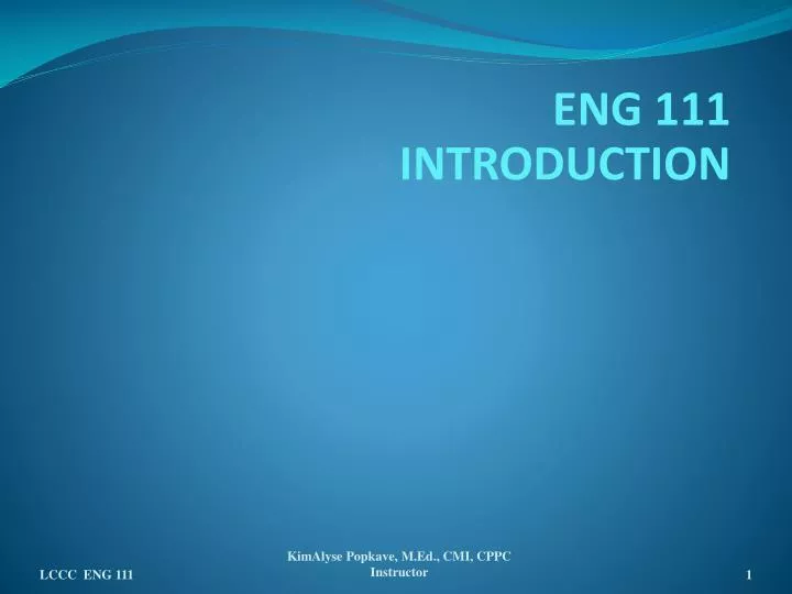 eng 111 introduction