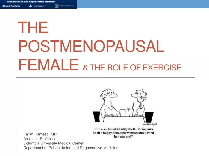 the postmenopausal female the role of exercise