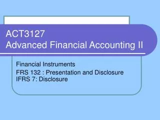 ACT3127 Advanced Financial Accounting II