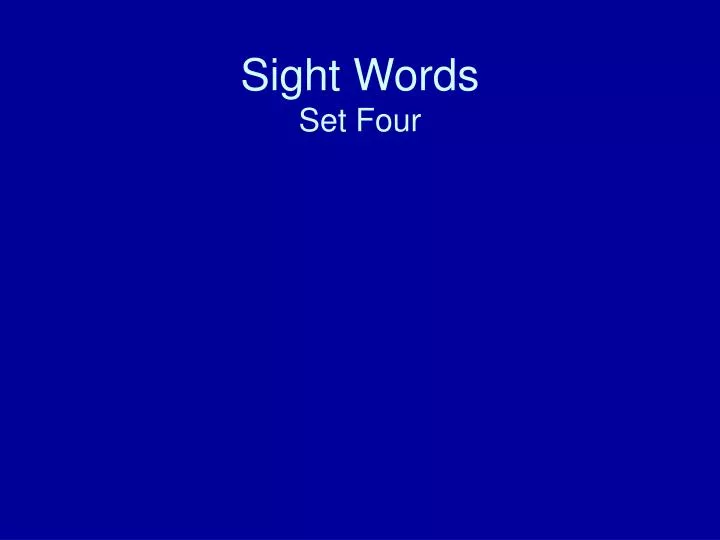sight words set four