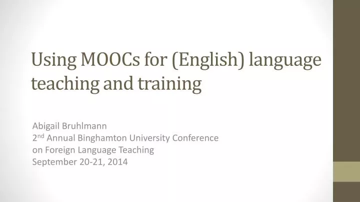using moocs for english language teaching and training