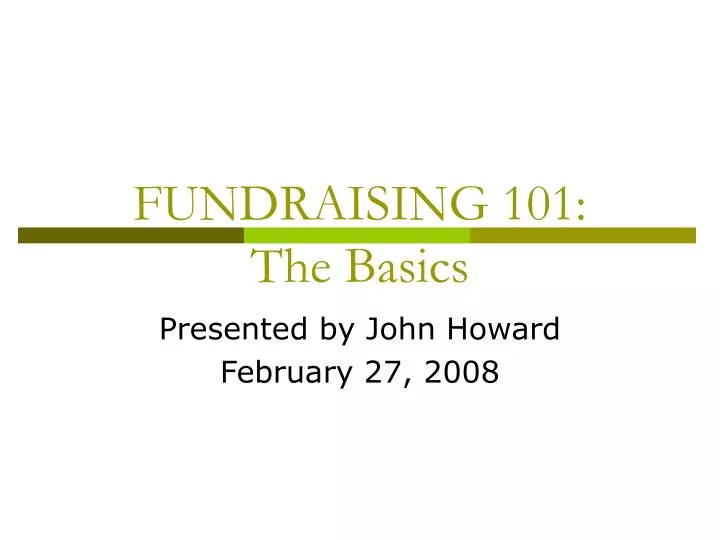 fundraising 101 the basics