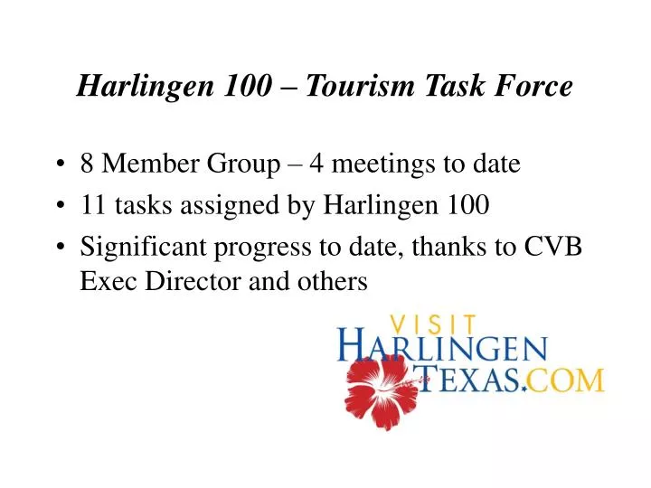 harlingen 100 tourism task force